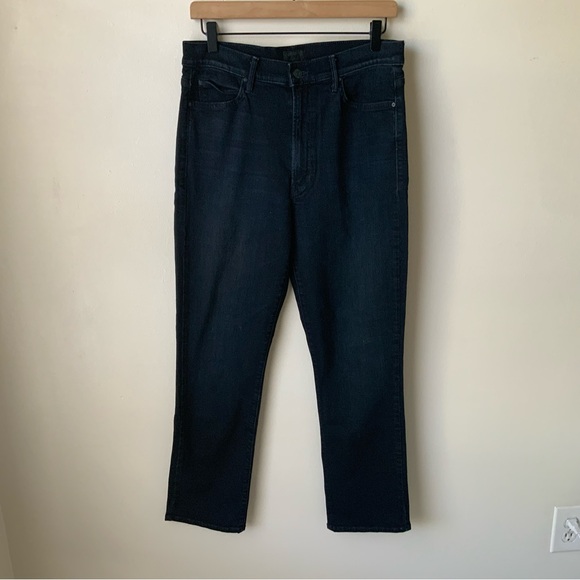 MOTHER Jeans Swooner Rascal Ankle High-Rise Straight Leg Crop Dark Blue Size 30 - Picture 2 of 13